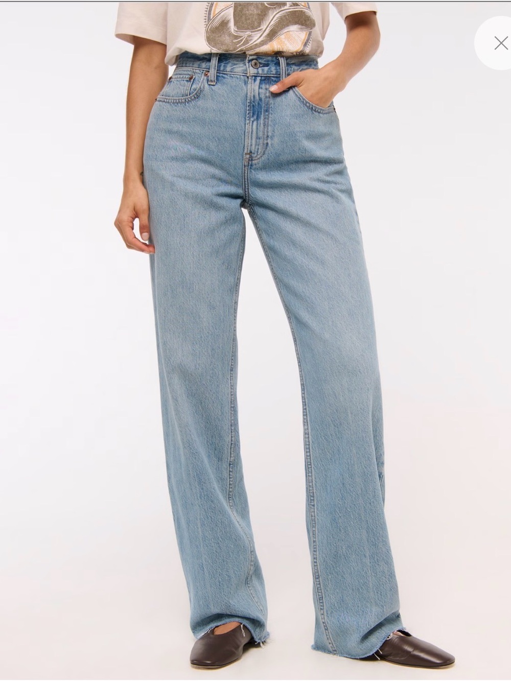 Abercrombie Curve Love The Loose High Rise Light Wash Jeans 32 14